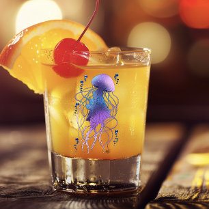 Ethereal Jellyfish Violet Blue Shot Glass