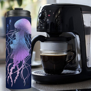 Ethereal Jellyfish Violet Blue Thermal Tumbler