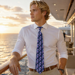 Ethereal Jellyfish Violet Blue Tie
