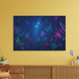 Ethereal Jungle Lights – Vibrant Tropical Fantasy  Canvas Print