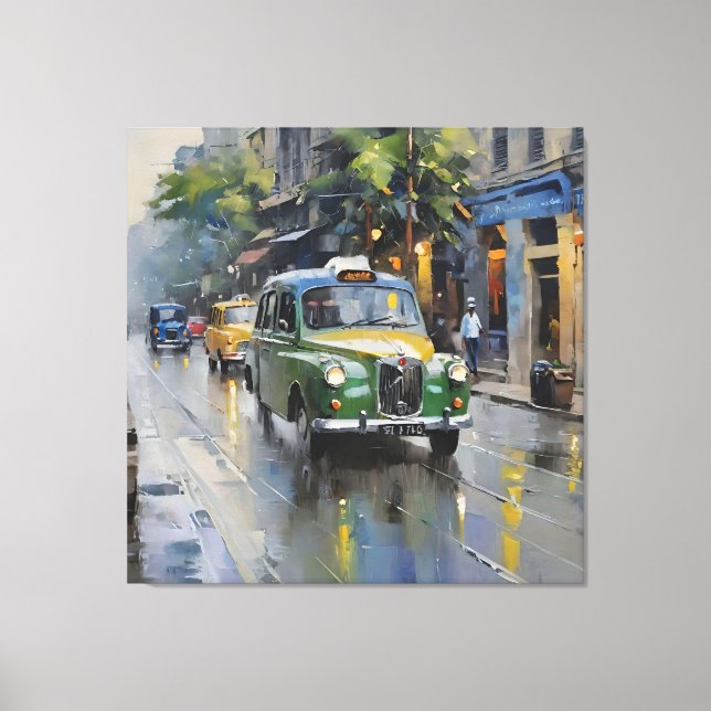 Ethereal Kolkata: Monsoon Symphony Canvas Print (Front)