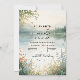 Ethereal Landscape Watercolor Wedding Invitation