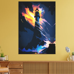 Ethereal Lighthouse – Dramatic Seascape Canvas Print