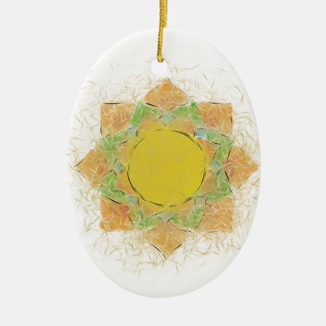 Ethereal Lotus Flower Ceramic Tree Decoration (Front)