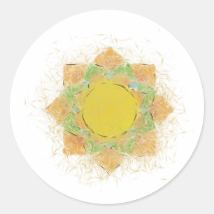 Ethereal Lotus Flower Classic Round Sticker