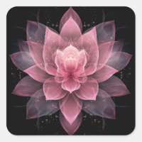 Ethereal Lotus Flower - Light Pink Black Floral