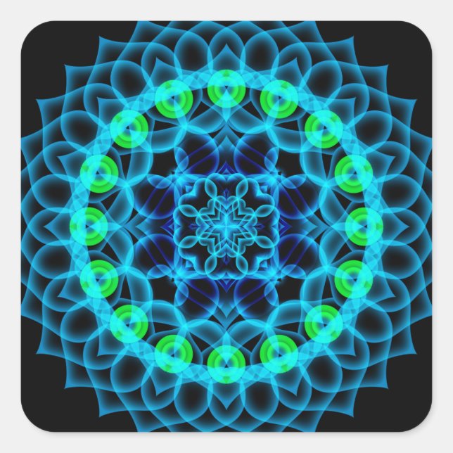 Ethereal Lotus Mandala Square Sticker (Front)