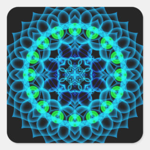 Ethereal Lotus Mandala Square Sticker