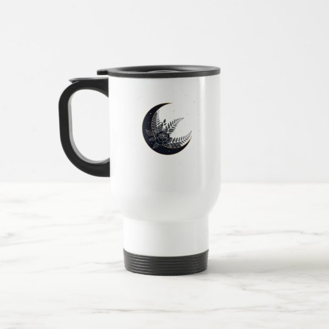 Ethereal Lunar Garden Bloom Travel Mug (Left)