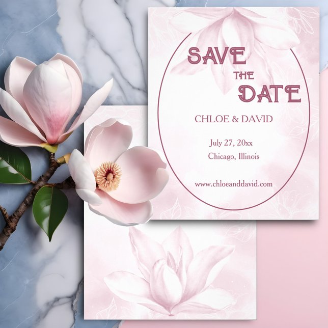 Ethereal Magnolia Budget Wedding Save the Date  Flyer (Creator Uploaded)