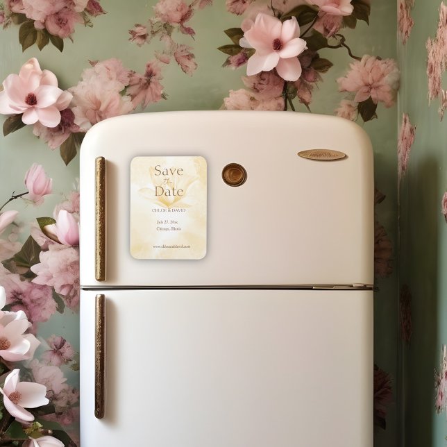 Ethereal Magnolia Flower, Save The Date Magnet (Creator Uploaded)