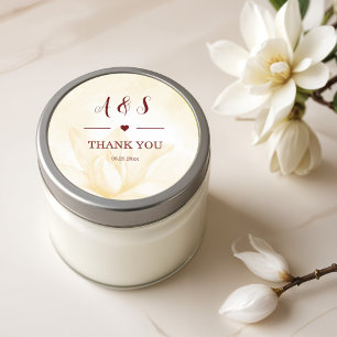 Ethereal Magnolia Flower, Thank You Classic Round Sticker