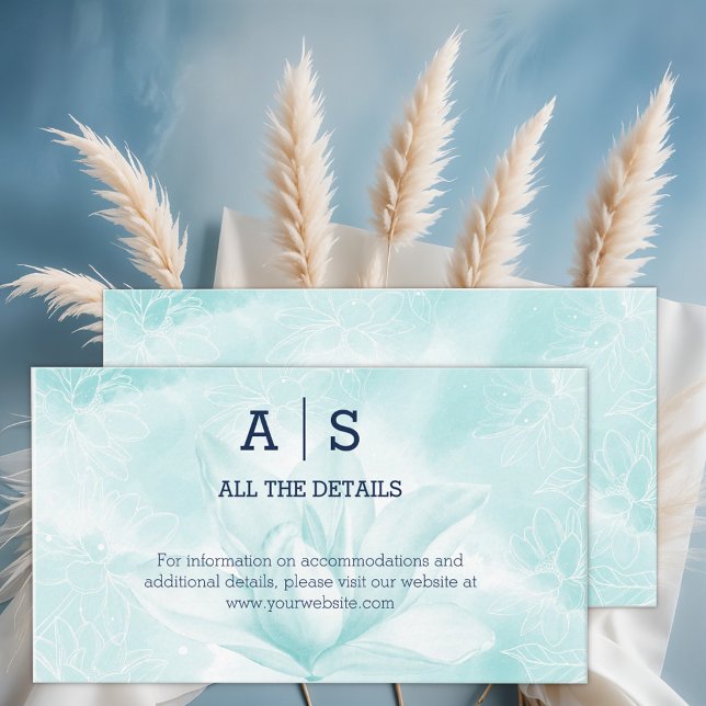 Ethereal Magnolia Flower, Wedding Details Enclosure Card (Creator Uploaded)