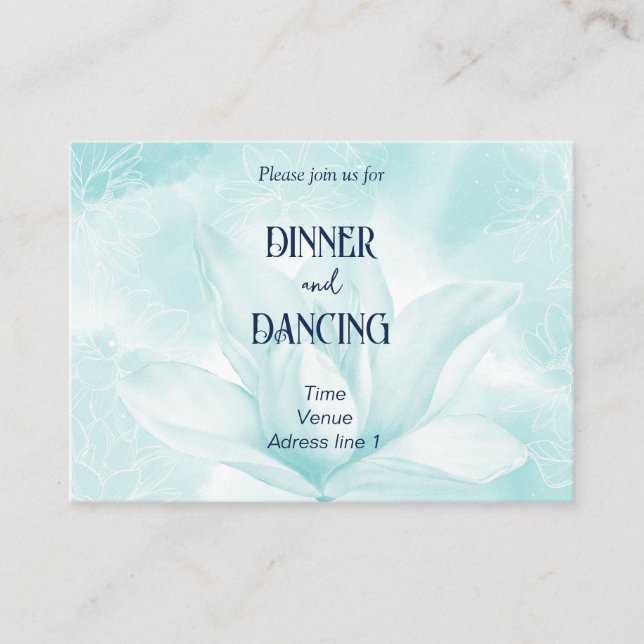 Ethereal Magnolia Flower, Wedding Reception  Enclosure Card (Front)