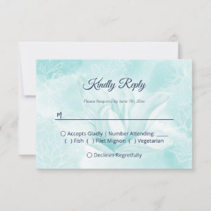 Ethereal Magnolia Flower, Wedding RSVP Card