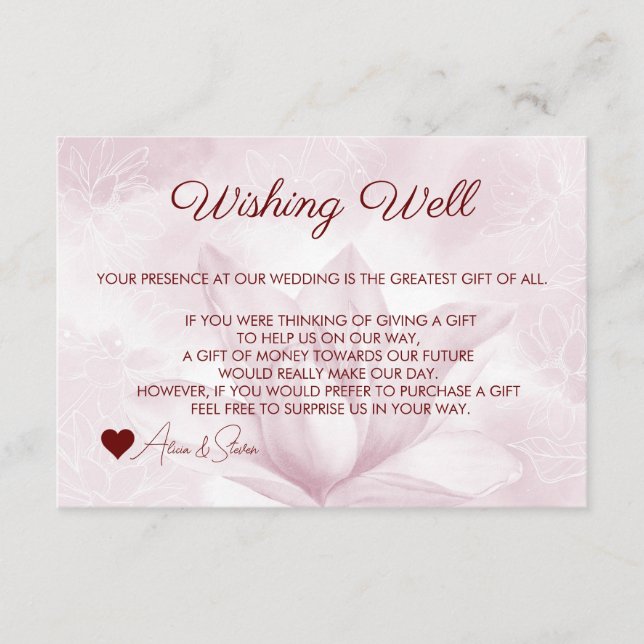 Ethereal Magnolia Flower, Wishing Well Enclosure Card (Front)
