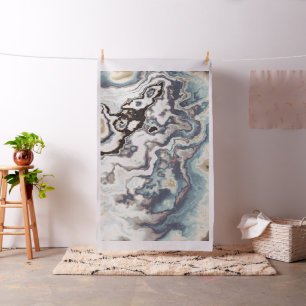 Ethereal Marble Stone Currents Abstract Fabric