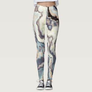 Ethereal Marble Stone Currents Abstract Leggings