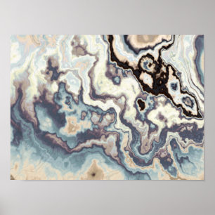 Ethereal Marble Stone Currents Abstract Poster