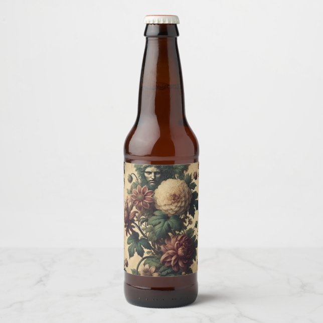 Ethereal Menace – Gothic Botanical Design Beer Bottle Label (Front)