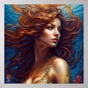 Ethereal Mermaid Art Print Fantasy Underwater Sea