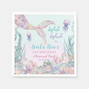 Ethereal Mermaid Bash Under the Sea Pool Birthday  Napkin