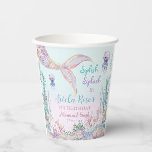 Ethereal Mermaid Bash Under the Sea Pool Birthday Paper Cups