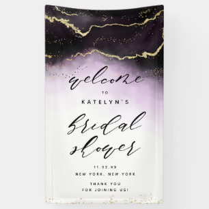Ethereal Mist Ombre Amethyst Bridal Shower Welcome Banner