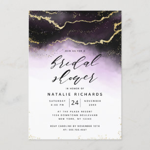 Ethereal Mist Ombre Amethyst Purple Bridal Shower Invitation