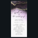 Ethereal Mist Ombre Amethyst Wedding Ceremony Programme<br><div class="desc">Ethereal Mist Ombre Amethyst Purple Watercolor Moody Wedding Design with hand painted watercolor misty wash fading background texture, gold foil look veining lines, and trails of confetti dots and edges. A trendy and Modern Look for any season, with soft dreamy colour palette : Black, Ultra Violet, purple, White, and gold,...</div>