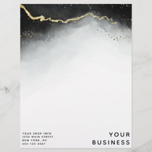 Ethereal Mist Ombre Black Watercolor Custom Shop Custom Letterhead