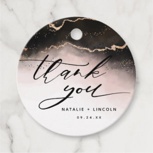 Ethereal Mist Ombre Blush Pink Luxury Thank You Favour Tags