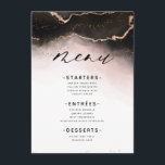 Ethereal Mist Ombre Blush Pink Moody Gilded Dinner Menu<br><div class="desc">Ethereal Mist Ombre Blush Pink Watercolor Moody Wedding Design with hand painted watercolor misty wash fading background texture, rose gold foil look veining lines, and trails of confetti dots and edges. A trendy and Modern Look for any season, with soft dreamy colour palette : Black, Pink, Dusty Peach, White, and...</div>