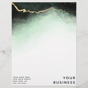 Ethereal Mist Ombre Emerald Green Custom Shop Custom Letterhead