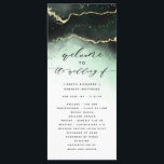Ethereal Mist Ombre Emerald Green Wedding Ceremony Programme<br><div class="desc">Ethereal Mist Ombre Emerald Green Watercolor Moody Wedding Design with hand painted watercolor misty wash fading background texture, gold foil look veining lines, and trails of confetti dots and edges. A trendy and Modern Look for any season, with soft dreamy colour palette : Black, Mint Green, White, and gold, with...</div>