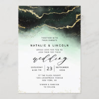 Ethereal Mist Ombre Green Watercolor Moody Wedding