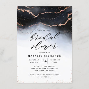 Ethereal Mist Ombre Navy Dusty Blue Bridal Shower Invitation