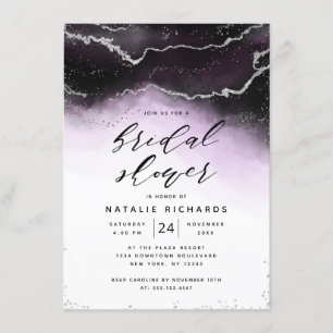 Ethereal Mist Ombre Ultra Violet Bridal Shower Invitation