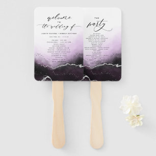 Ethereal Mist Ombre Ultra Violet Ceremony Program Hand Fan