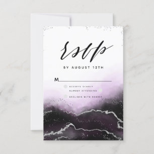 Ethereal Mist Ombre Ultra Violet Gilded Moody RSVP Card