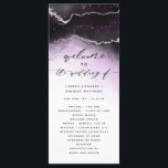 Ethereal Mist Ombre Ultra Violet Wedding Ceremony Programme<br><div class="desc">Ethereal Mist Ombre Ultra Violet Watercolor Moody Wedding Design with hand painted watercolor misty wash fading background texture, Silver foil look veining lines, and trails of confetti dots and edges. A trendy and Modern Look for any season, with soft dreamy colour palette : Black, Purple, Amethyst, White, and Silver, with...</div>