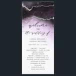 Ethereal Mist Ombre Ultra Violet Wedding Ceremony Programme<br><div class="desc">Ethereal Mist Ombre Ultra Violet Watercolor Moody Wedding Design with hand painted watercolor misty wash fading background texture, Silver foil look veining lines, and trails of confetti dots and edges. A trendy and Modern Look for any season, with soft dreamy colour palette : Black, Purple, Amethyst, White, and Silver, with...</div>