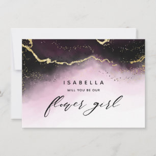Ethereal Mist Ombre Wine Flower Girl Proposal