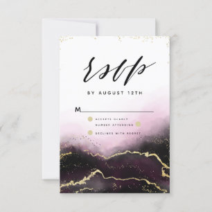 Ethereal Mist Ombre Wine Watercolor Moody RSVP Card
