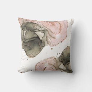 Ethereal Moody Pink Black Gold Inky Fantasy Glam Cushion