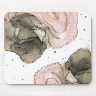 Ethereal Moody Pink Black Gold Inky Fantasy Glam Mouse Mat