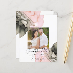 Ethereal Moody Pink Black Inky Save the Date
