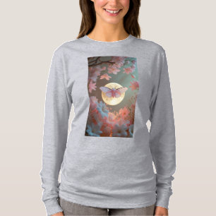 "Ethereal Moth and Moon Tattoo Design" Long sleeve T-Shirt