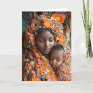 Ethereal Mother Child Vibrant Traditional Attire Invitation