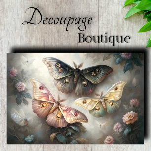 Ethereal Moths Decoupage Tissue Paper
